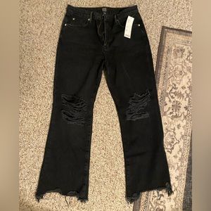 Black cropped straight leg jeans UO urban outfitters